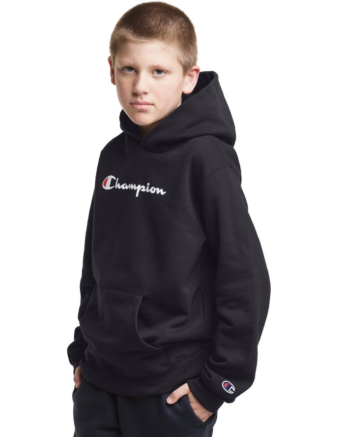 Champion Pullover Script Logo Hoodie Meisjes - Zwart - Belgie 1427PWOAM